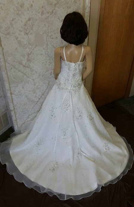 ivory and crystal flower girl dress